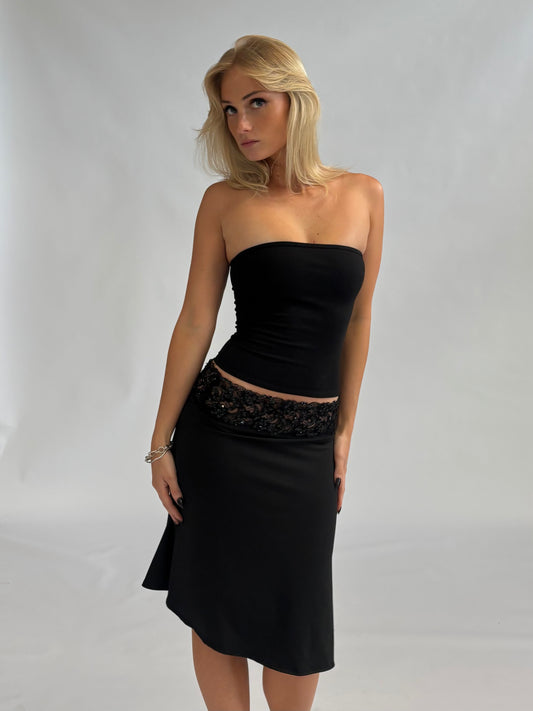 Sequin Lace Midi Skirt