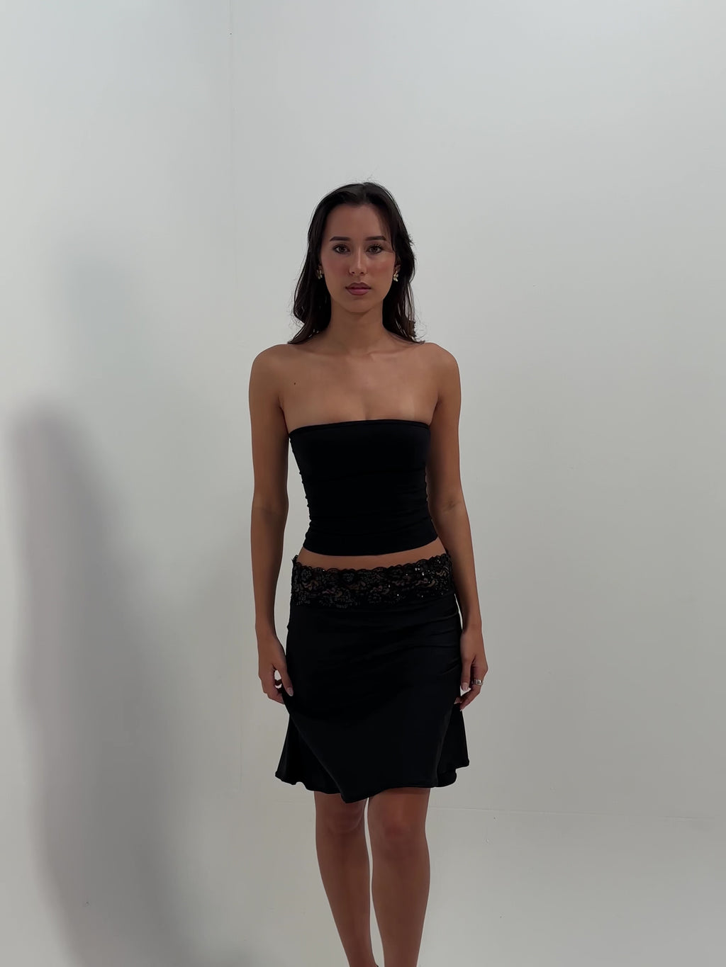 Sequin Lace Midi Skirt