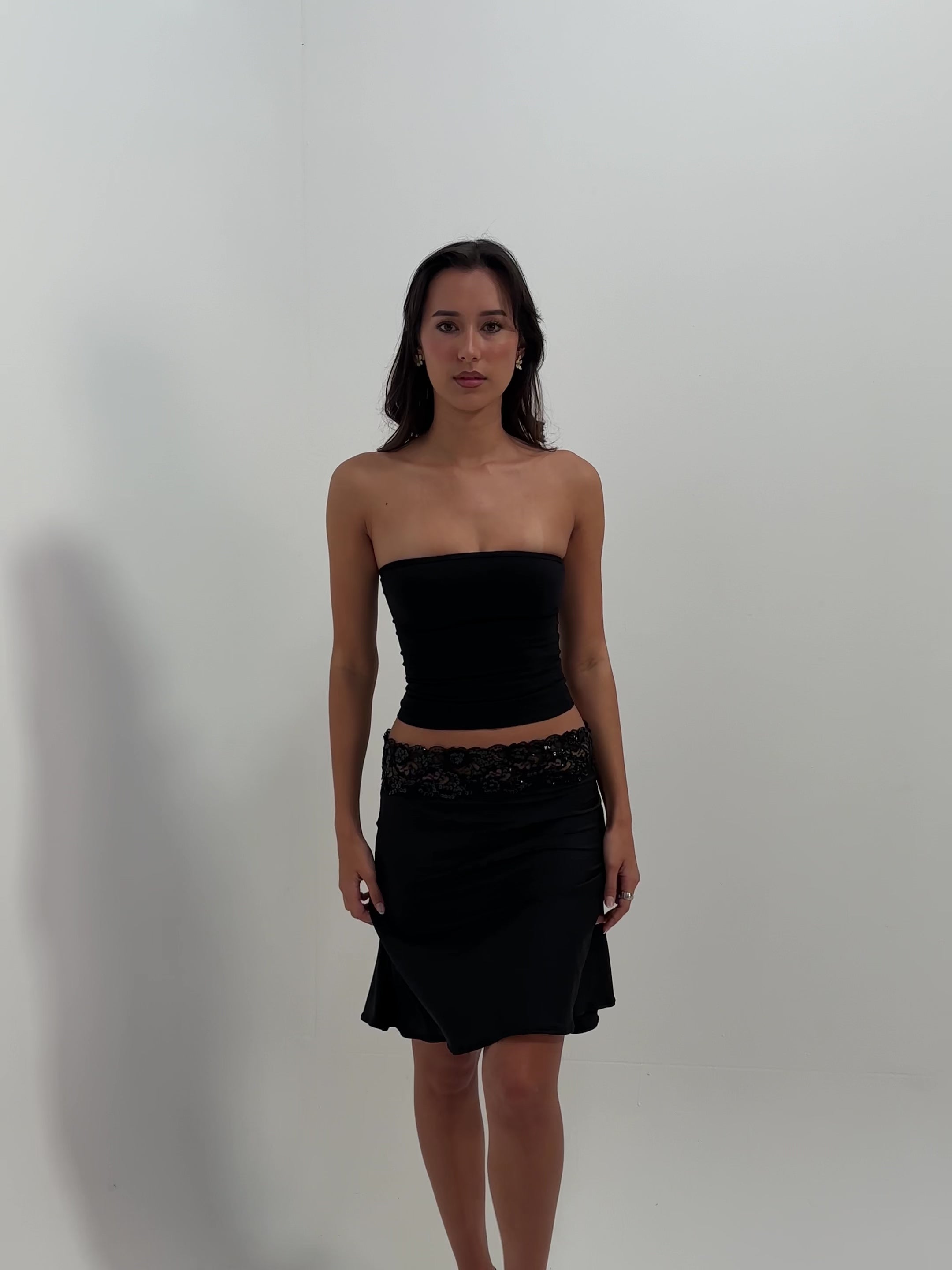 Sequin Lace Midi Skirt